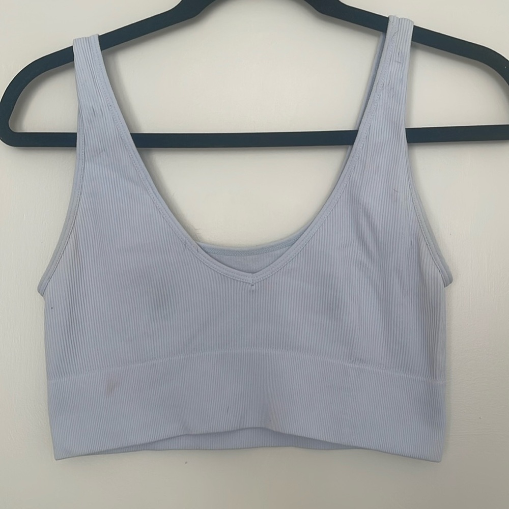 Light blue ribbed bralette